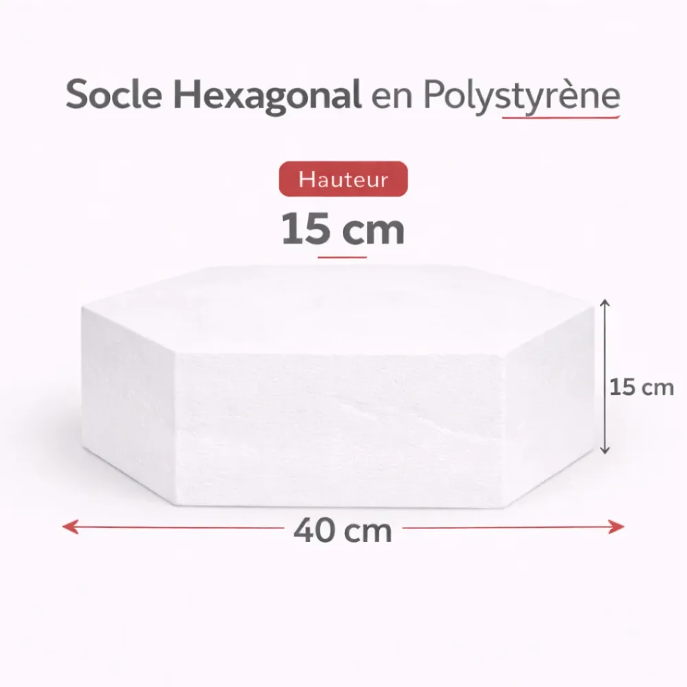 Support gâteau Hexagonal en Polystyrène 40 cm x 15 cm Ben Yaghlane