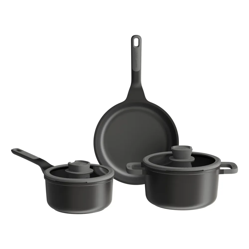 Ensemble de casseroles antiadhésives 5 pièces LEO RECYCLED Stone+ BergHOFF