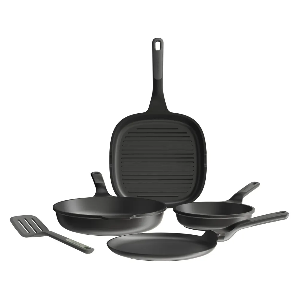Ensemble de poêles antiadhésives 4 pièces LEO Stone+ avec spatule Balance BergHOFF