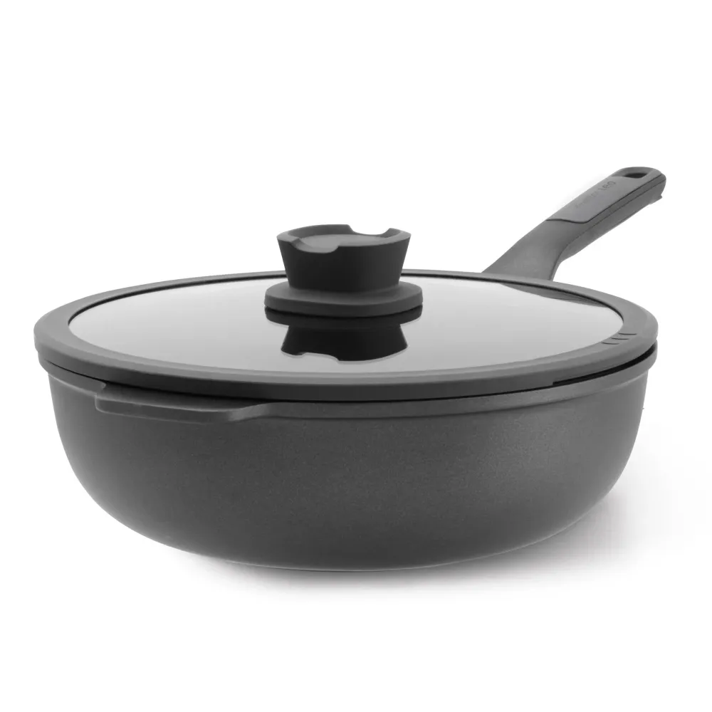 Wok antiadhésif LEO avec couvercle Stone+ - Ø 28cm BergHOFF