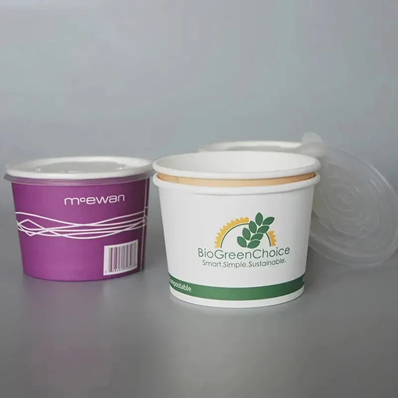 Bols à soupe chauds en papier kraft respectueux de l'environnement avec couvercle ventilé