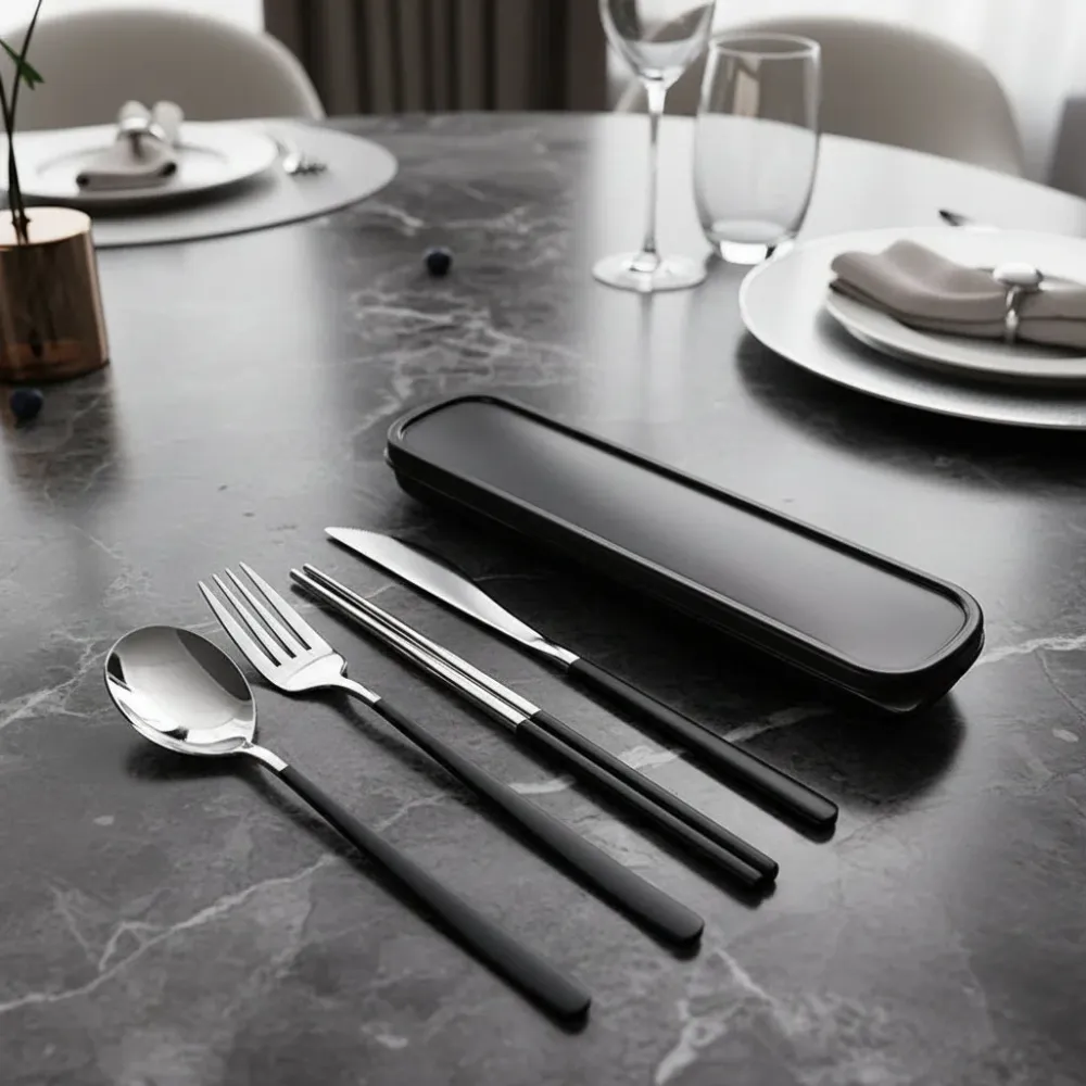 CUTLERYGO – Ensemble de couverts de voyage premium en acier inoxydable pour un usage quotidien Cozey Maison