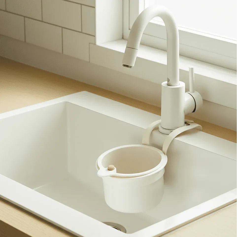 DRAINBASK – Panier filtre suspendu pour évier avec fond amovible Cozey Maison