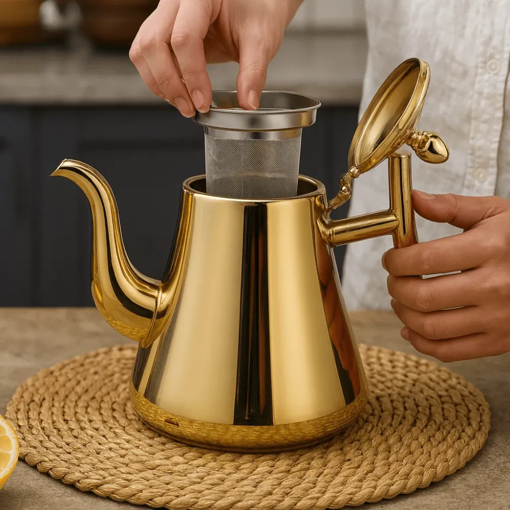 HOTCRAFT – Bouilloire premium en acier inoxydable avec fonction induction et filtre intégré Cozey Maison