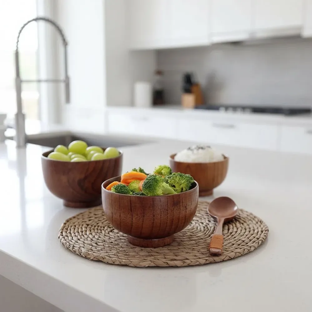 NATUREDIN – Bol en bois écologique pour repas sans plastique Cozey Maison