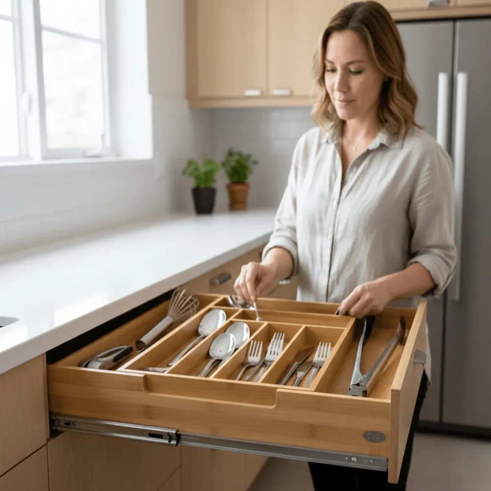 ORGANISEUR DE TIROIR EN BOIS – Réglable, écologique Cozey Maison