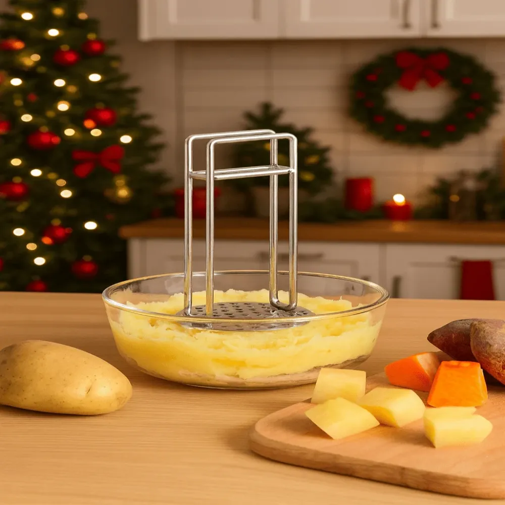 PUREMASH – Poussoir à pommes de terre ergonomique en acier inoxydable pour une purée lisse et sans effort Cozey Maison