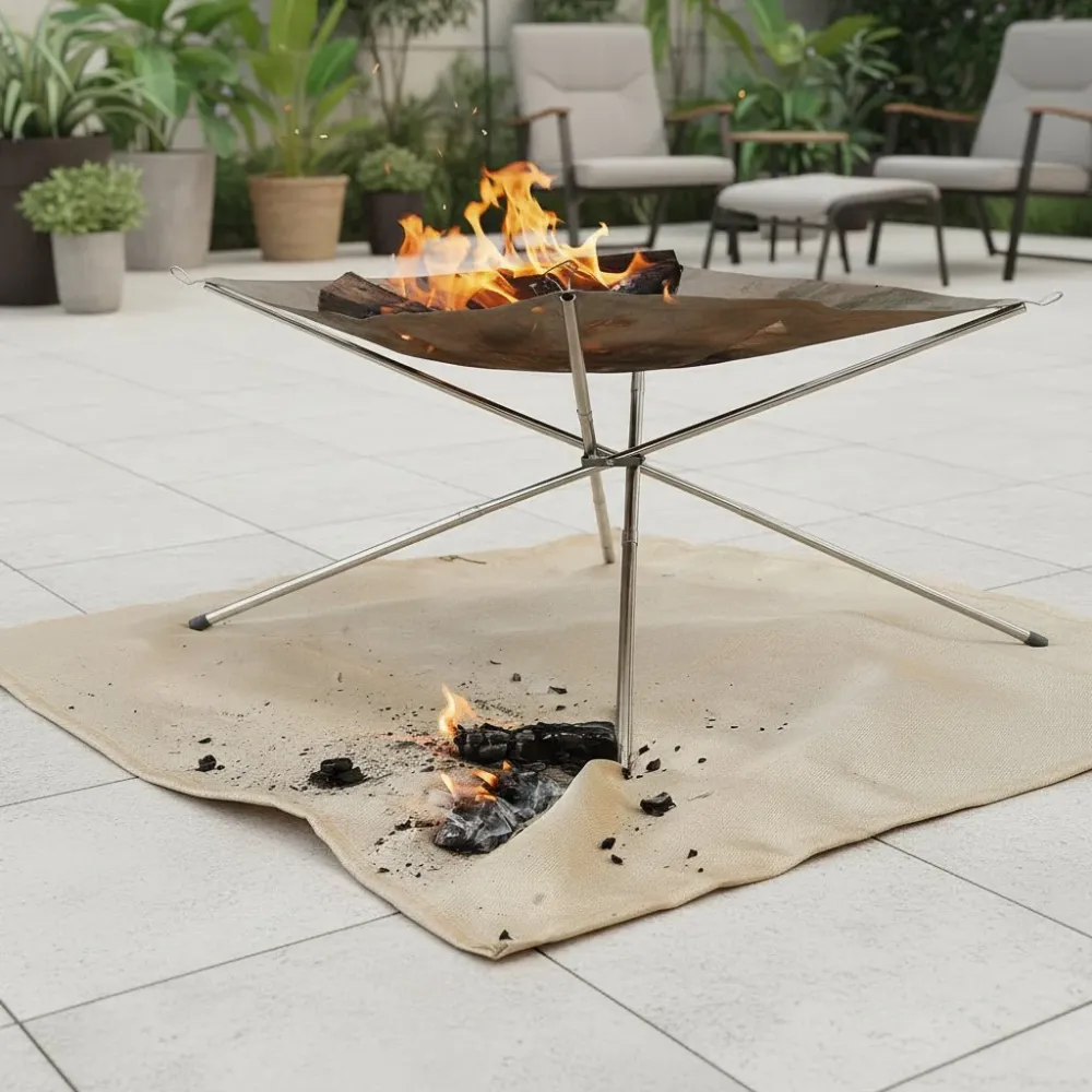 SAFECAMP – Tapis thermique en fibre de verre ignifuge pour la sécurité incendie en extérieur Cozey Maison