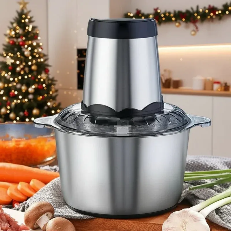 SLICONIQ – Hachoir alimentaire 2L avec moteur 300W & lames en acier inoxydable 4D pour des résultats rapides et uniformes...