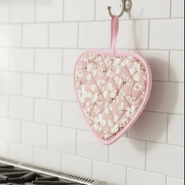 WARMHEART – Maniques résistantes à la chaleur en forme de cœur au design floral vintage Cozey Maison