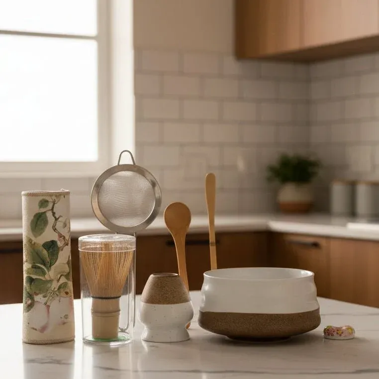 ZENBREW – Ensemble authentique de thé matcha, ensemble de 8 pièces avec bol Sakura et fouet à thé Chasen Cozey Maison