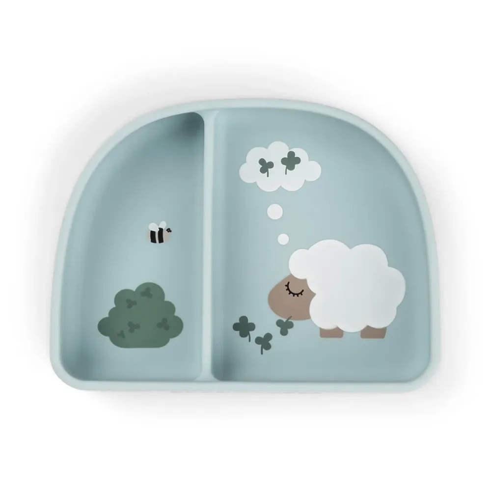 Bol à compartiments Stick&Stay - Tiny farm - Bleu Done by Deer