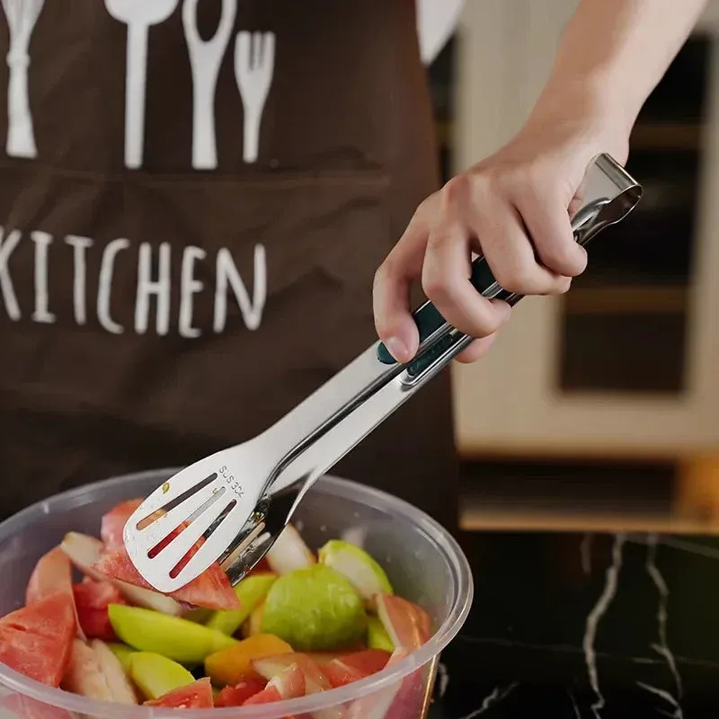 Pinces alimentaires en acier inoxydable antidérapantes – Outils de cuisine polyvalents pour salades et viandes
