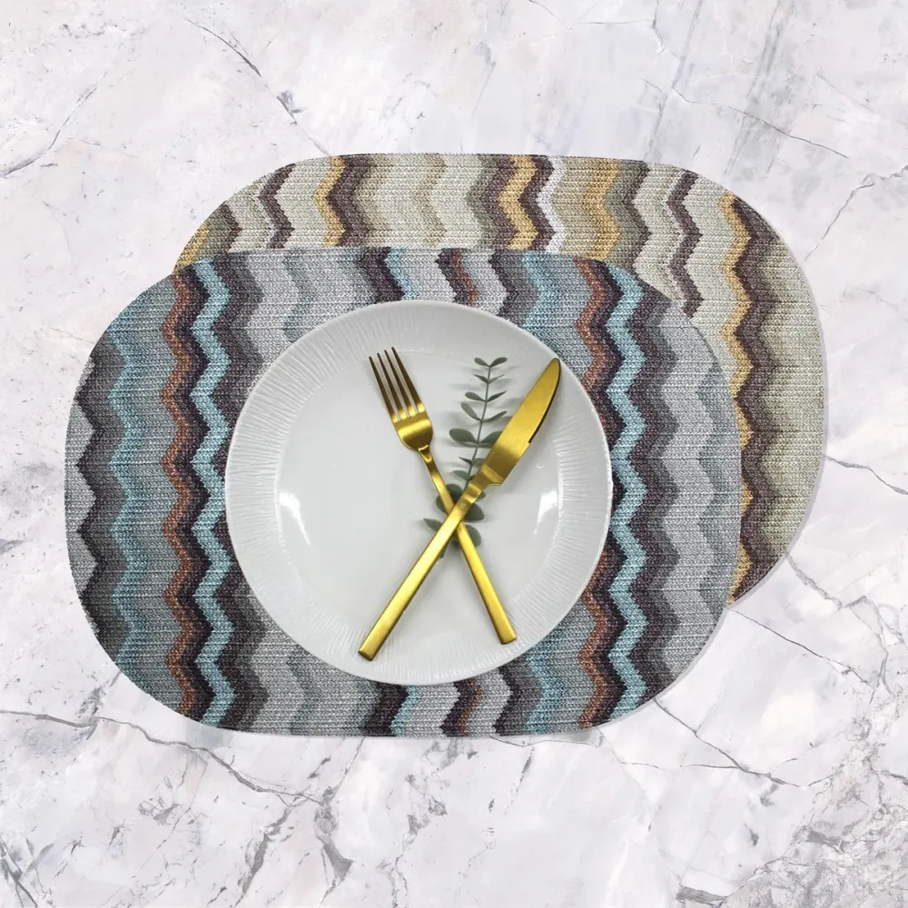 Ensemble Signature de 6 sets de table ovales en zigzag Signature Home Collection
