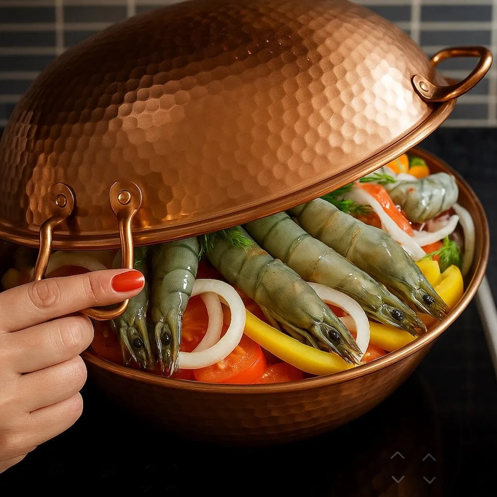 Cataplana en cuivre 8 à 10 couverts - 36cm
