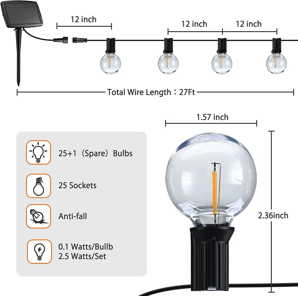 Lampe Guirlande Solaire Vintage
