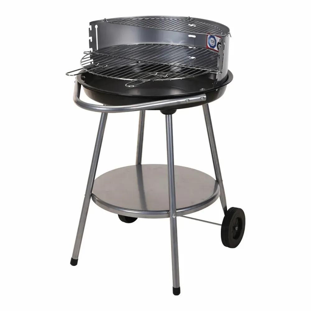 Roues de barbecue au charbon de bois Grill Noir Ø 51 cm BigBuy Outdoor