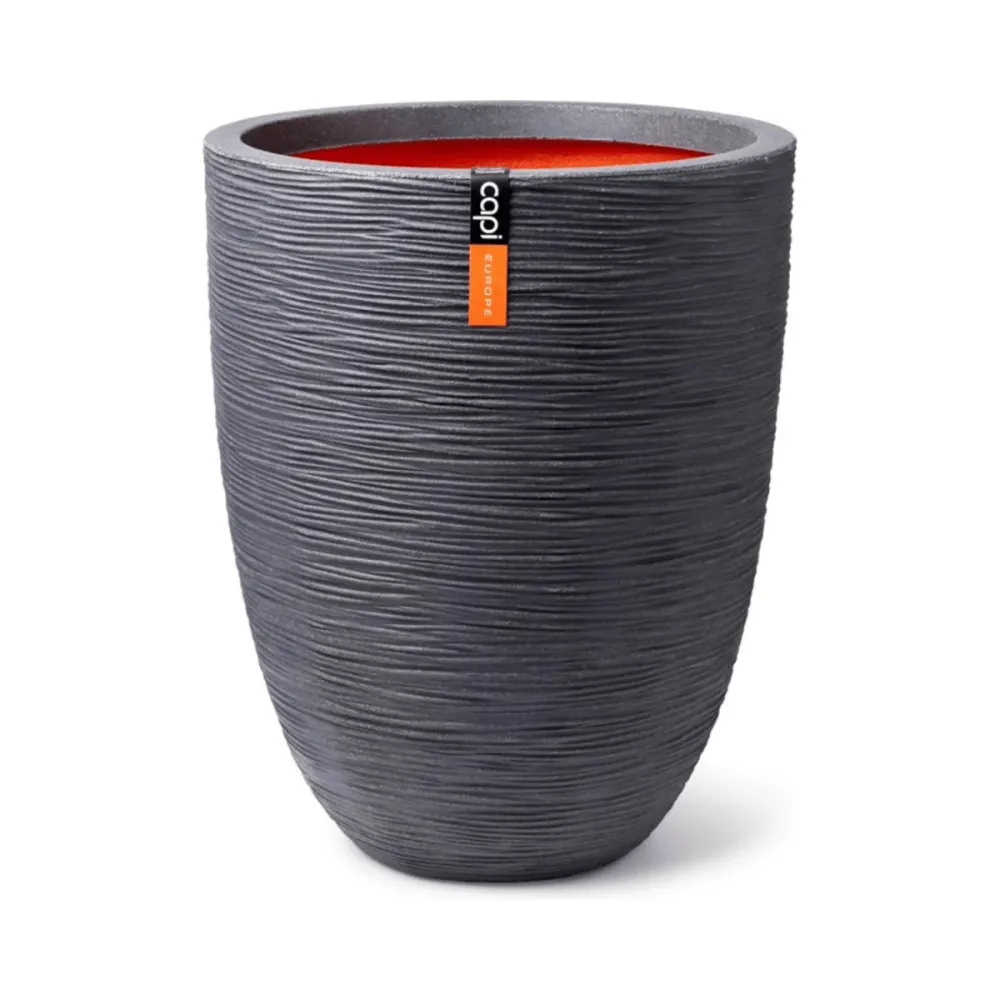 Capi Europe Vase élégant bas Rib NL Ø46 x H58 cm - gris foncé