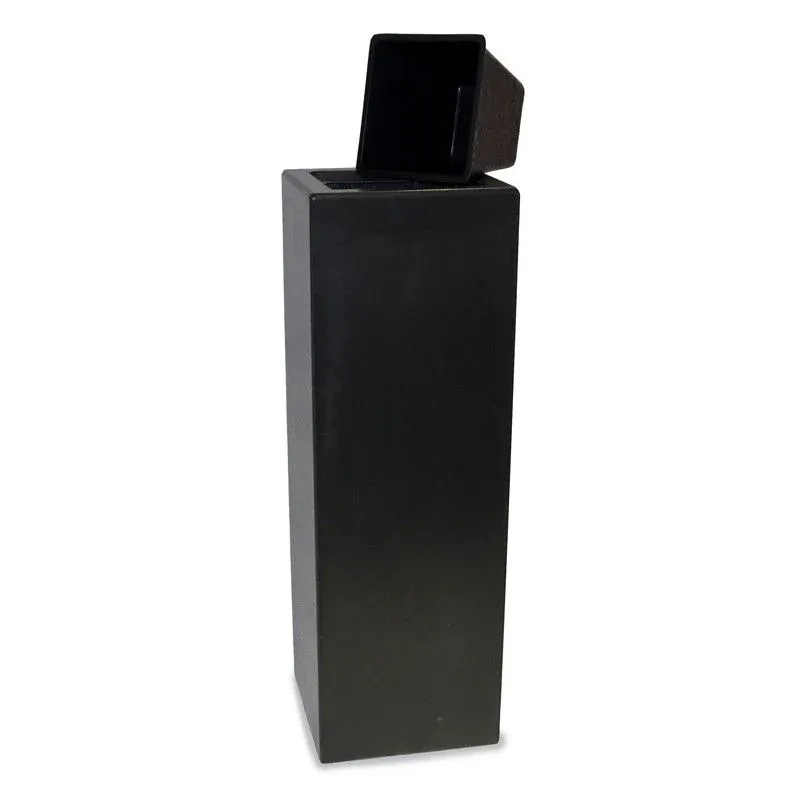 Jardinière en polyester GARDRA 40x40x100 cm - Noir-gris - Avec insert