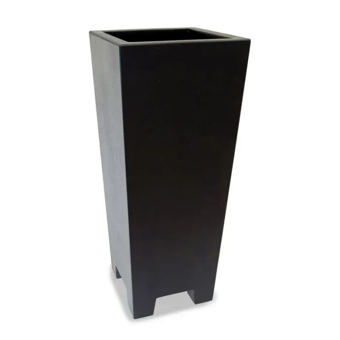 Jardinière en polyester GARDRA 55x55x130 cm - Noir-gris