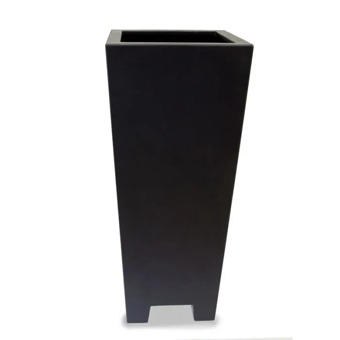 Jardinière en polyester GARDRA 55x55x130 cm - Noir-gris