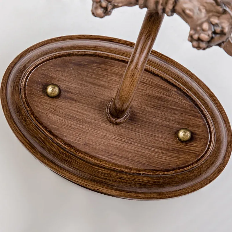 Éclairage mural conique en bois foncé, lampe de couloir rustique à 2 lumières en résine et verre avec décoration en bois d...
