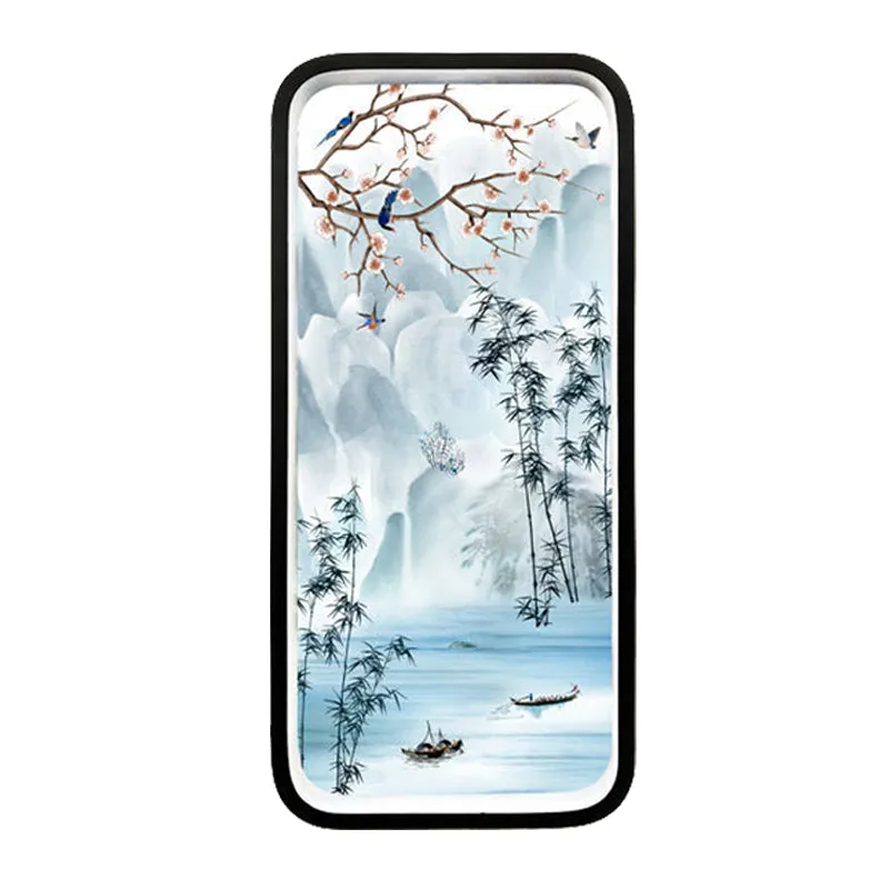 Éclairage Mural de montagne de rivière en aluminium, luminaire mural LED chinois noir et bleu Clearhalo