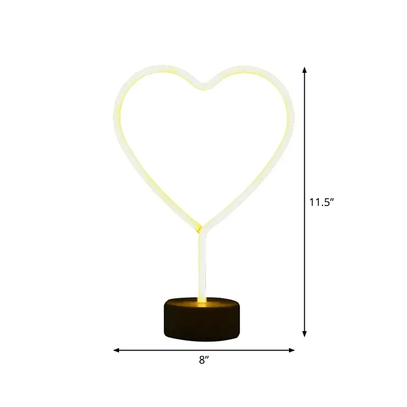 Mini lampe de table de chevet avec cadre géométrique, minimaliste, en plastique, LED, veilleuse murale blanche Clearhalo