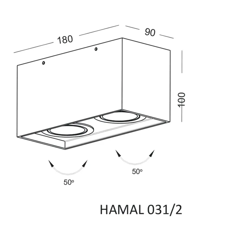 Spot de plafond Elkim Lighting HAMAL 031/2 2L GU10 White