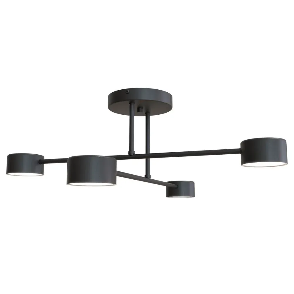 Plafonnier encastré Emibig HALO 4 en acier thermolaqué noir/blanc GX53 Black