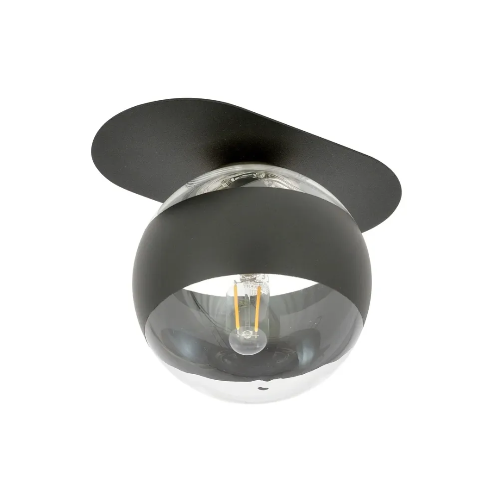 Plafonnier PLAZA 1L, D14 noir, E14 Emibig