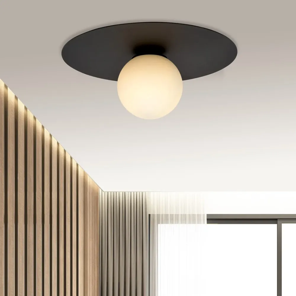 Plafonnier SOLAIRE 1L, D15 noir, E14 Emibig