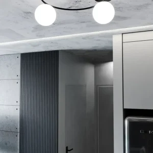 Plafonnier SOPRA 2L, D14 noir, E14 Emibig