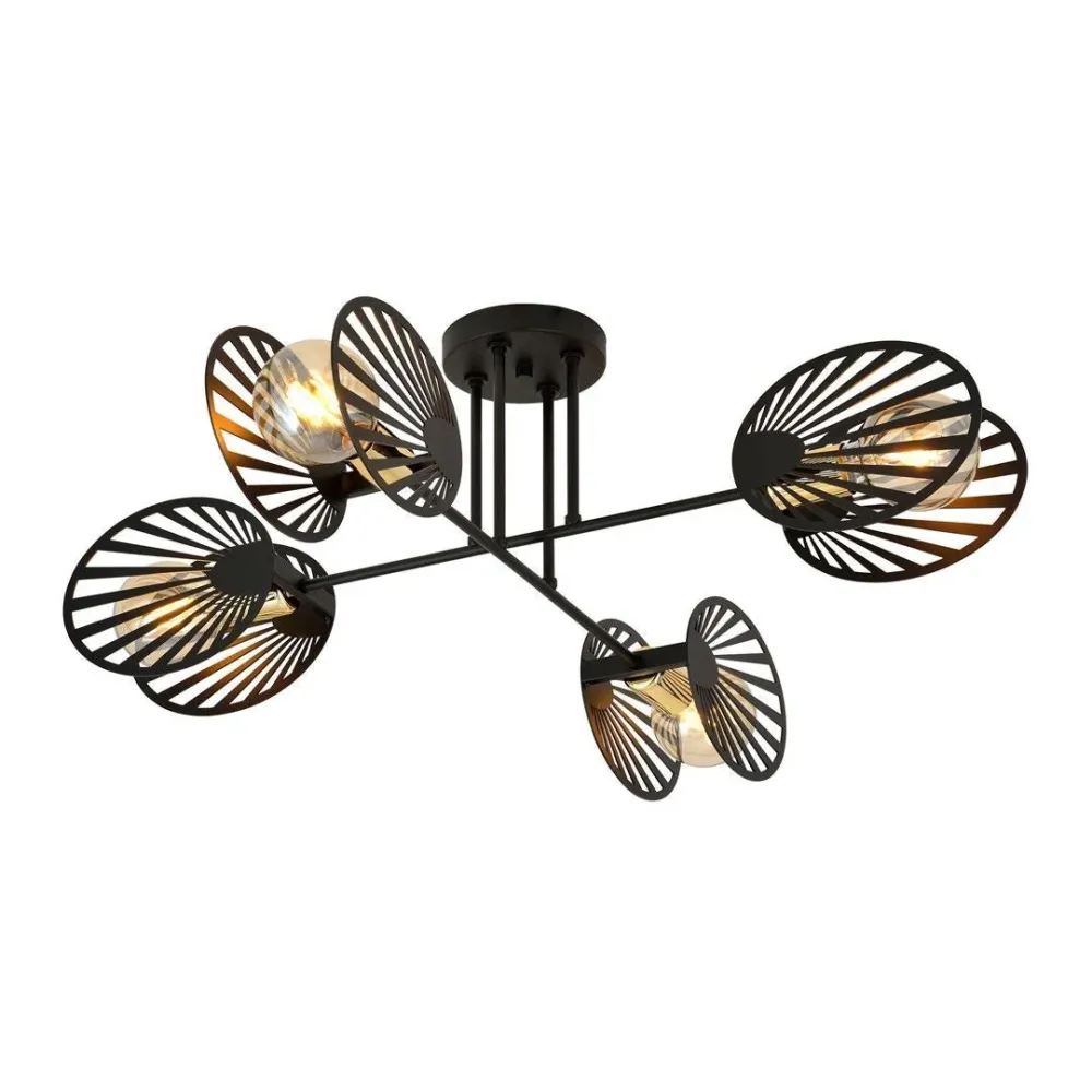 Plafonnier TALIA 4L, noir, E27 Emibig