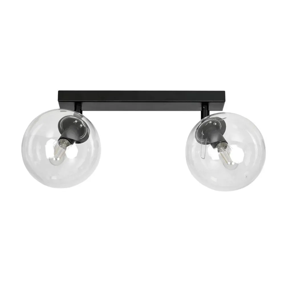 Plafonnier TOFI 2L, D14 noir, E14 Emibig
