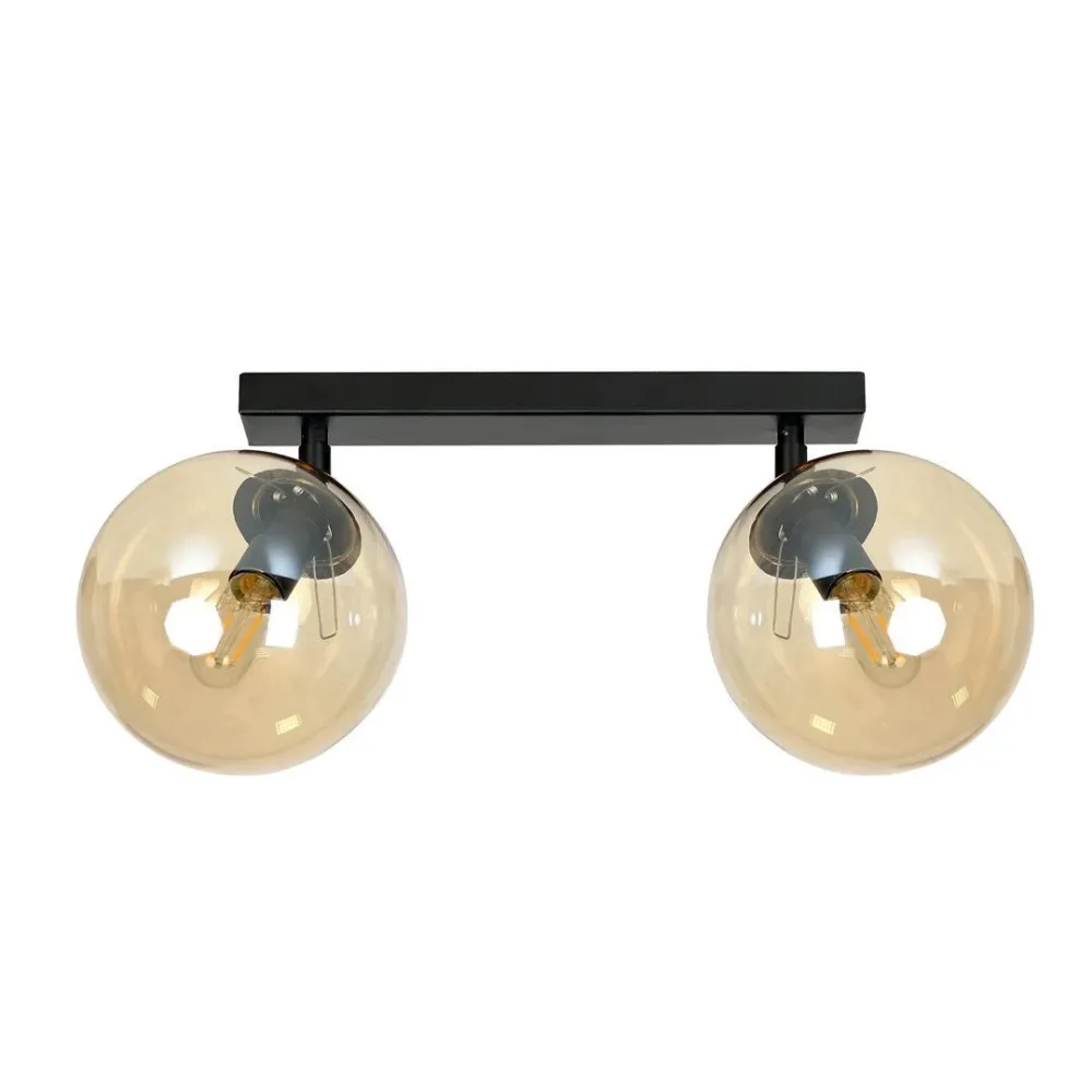 Plafonnier TOFI 2L, D14 noir, E14 Emibig