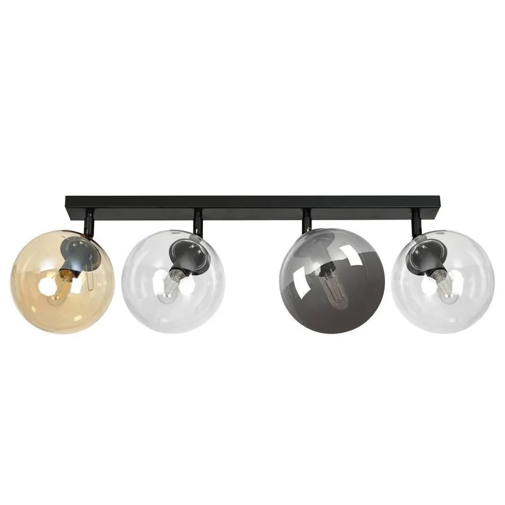Plafonnier TOFI 4L, D14 noir, E14 Emibig