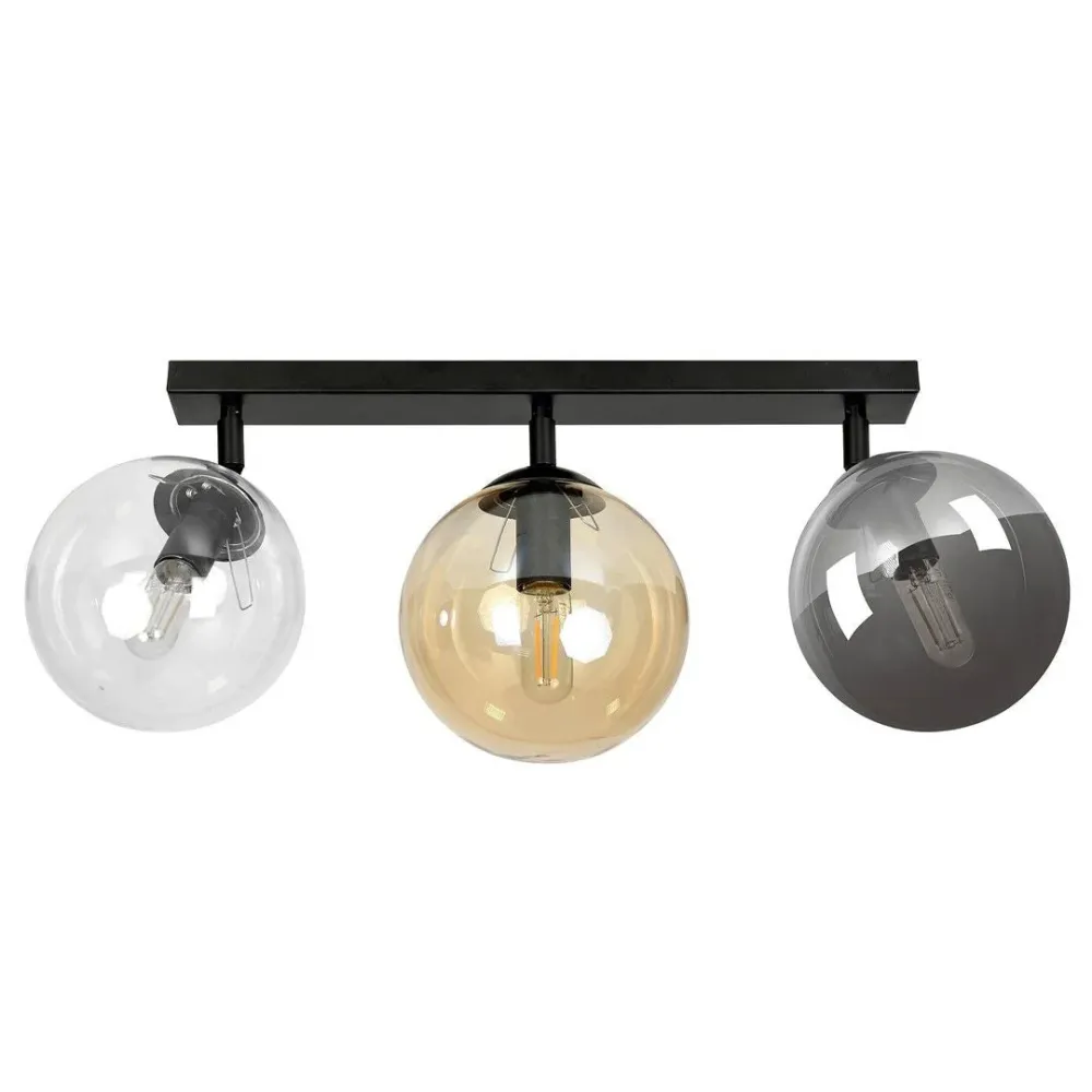 Plafonnier TOFI 3L, D14 noir, E14 Emibig
