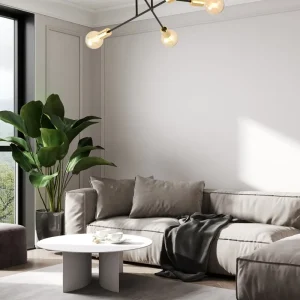 Plafonnier VEKEN 6L, noir, E27 Emibig