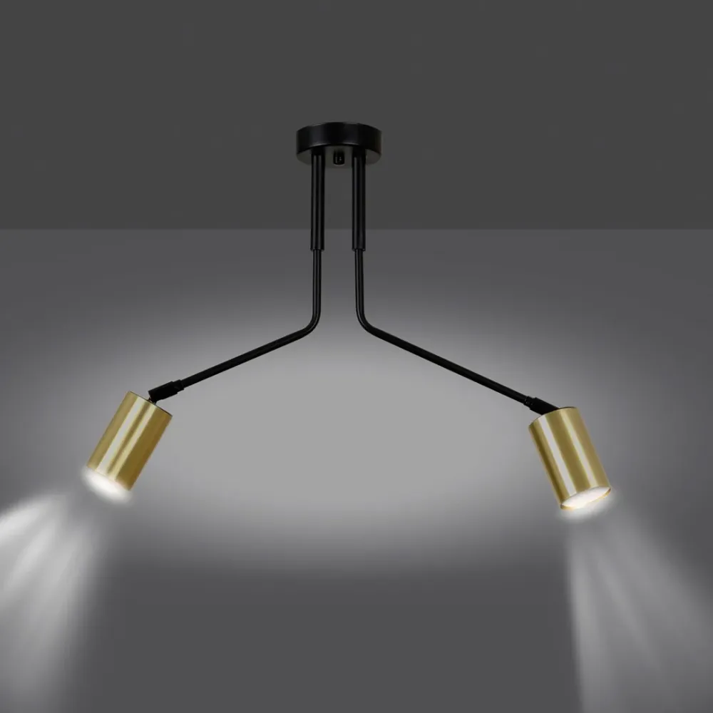 Plafonnier VERNO 2L, noir, GU10 Emibig