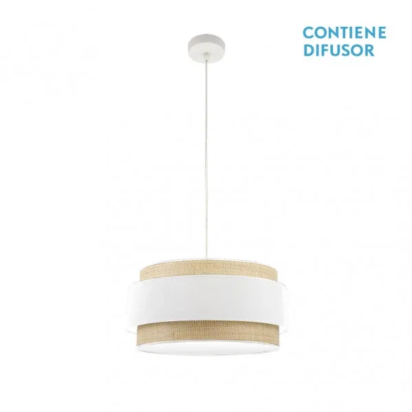 Suspension Fabrilamp Kandy naturel E27
