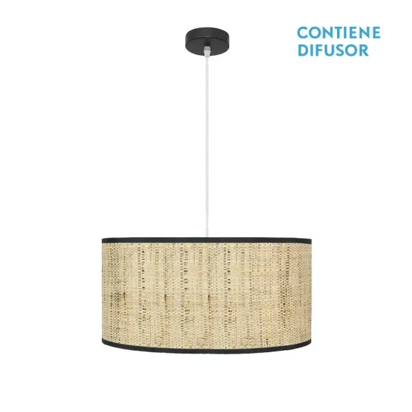 Suspension Fabrilamp Natasha en métal rouge E27