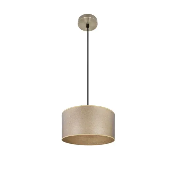 Suspension Fabrilamp Tania en bois clair et métal, culot E27