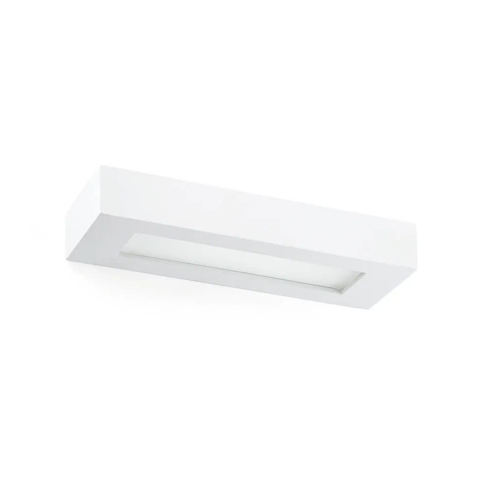 Applique murale décorative FARO Barcelona Olaf, finition plâtre blanc mat, douille E14, hauteur 6 cm