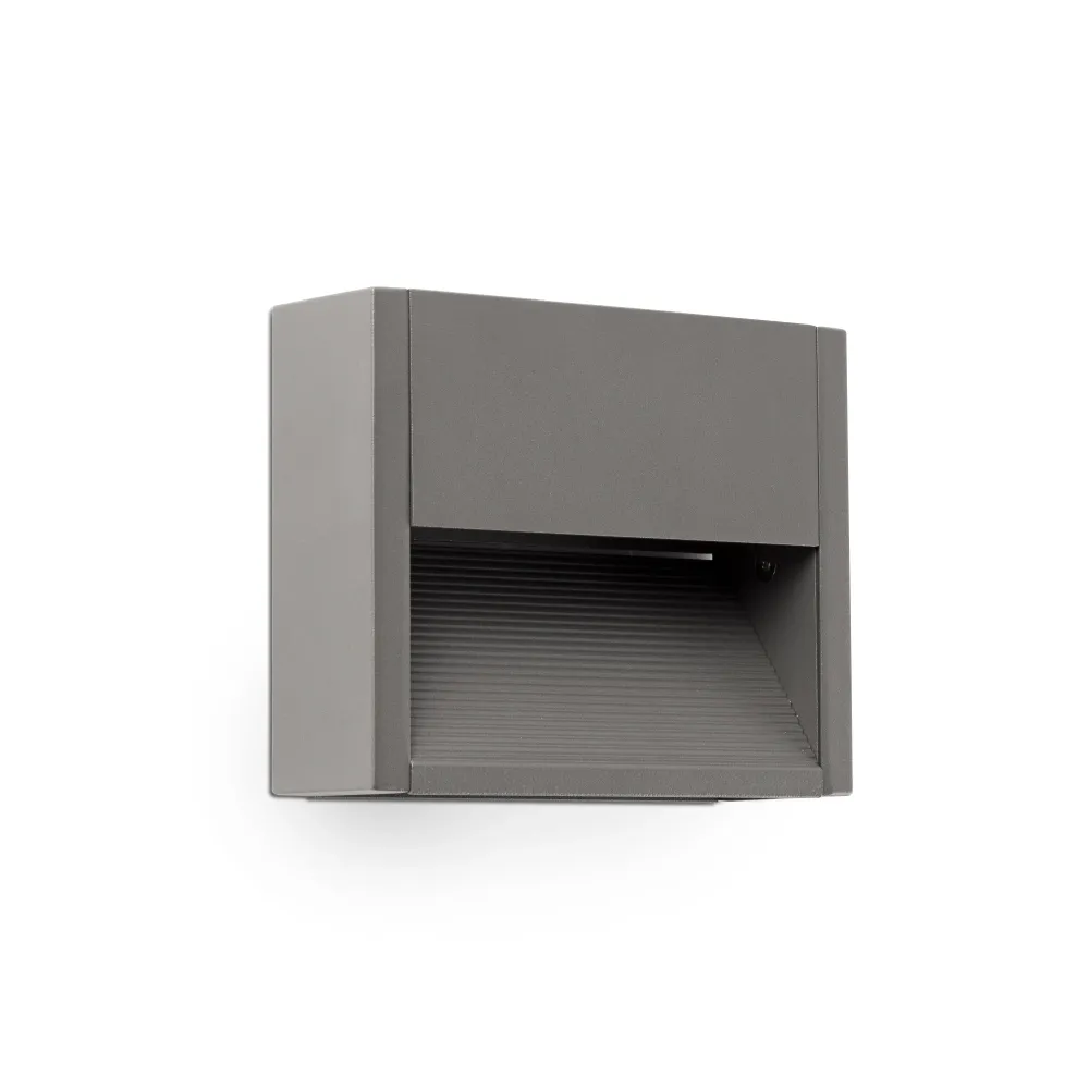 Applique murale extérieure FARO Barcelona Grada en aluminium gris foncé, LED, hauteur 12,8 cm
