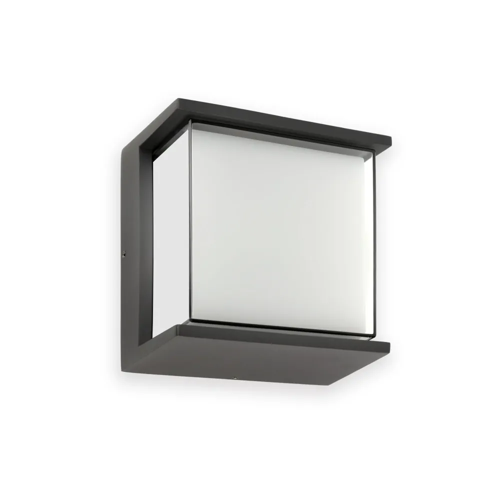 Applique murale extérieure FARO Barcelona Hikari en aluminium gris foncé, LED, hauteur 17 cm.