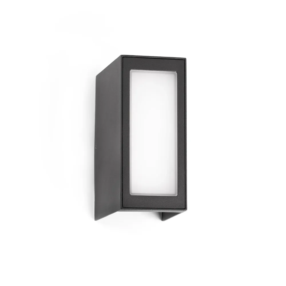 Applique murale extérieure FARO Barcelona Log en aluminium gris foncé LED H 17,0 cm