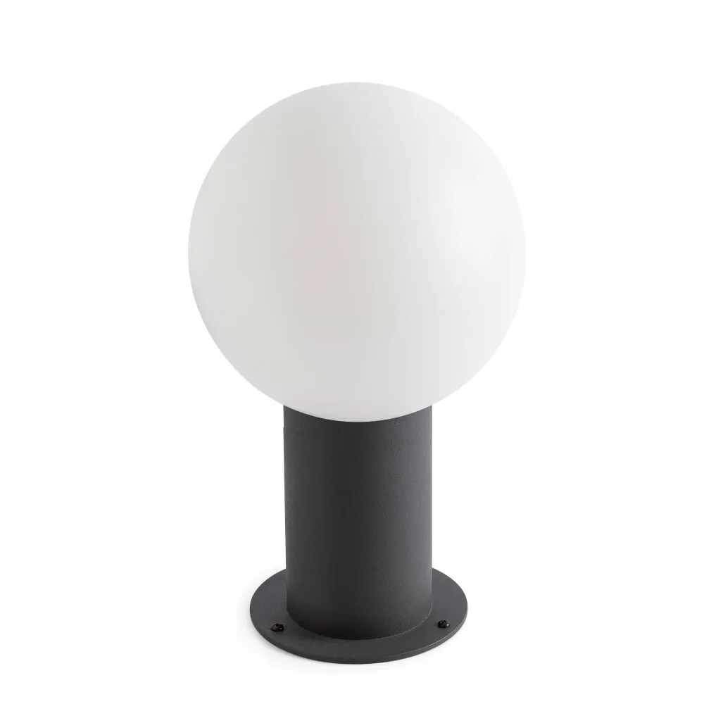 Applique murale extérieure FARO Barcelona Moon en aluminium gris foncé, douille E27, hauteur 30 cm