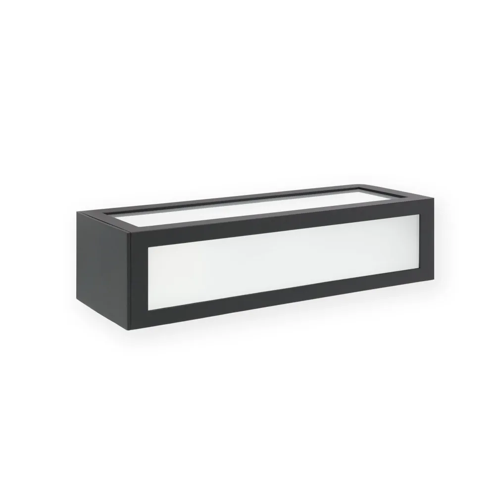 Applique murale extérieure FARO Barcelona Natron en aluminium gris foncé E27 H 7,0 cm