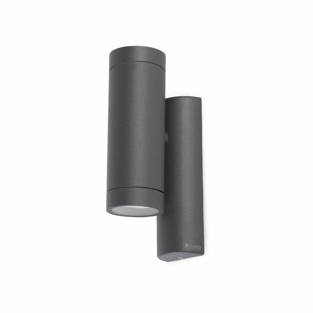 Applique murale extérieure FARO Barcelona Steps en aluminium gris foncé GU10 H 24,0 cm